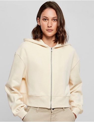 B-BY237-Ladies Short Oversized Zip Jacket